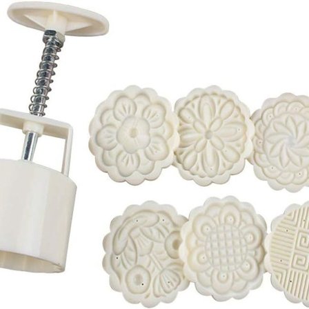 Månekakeform Press med 6 stempler DIY Bakeverktøy