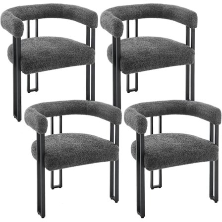 Rootz Matstol - Köksstol - Sidostol - Chenilletyg - Metallben - 61,5 cm x 72 cm x 51,5 cm