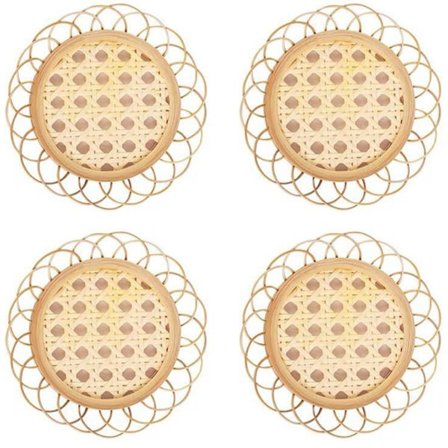 IC Handgjorda rottingunderlägg för rumsinredning - Boho glasunderlägg för shape2