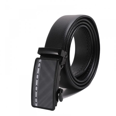 Herre komfortabel justerbart belte Casual Jeans Auto Buckle Fashion Luxury Black Genuine Leather Jeans Belt (120cm)