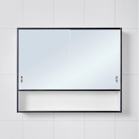 Skånebeslag Skåform 2 Basic Baderomsskap 650 x 525 x 140 mm, svart forkant, Baderom