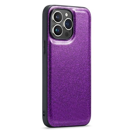 DG.MING iPhone 14 Pro Max Skal Läder Glitter Lila