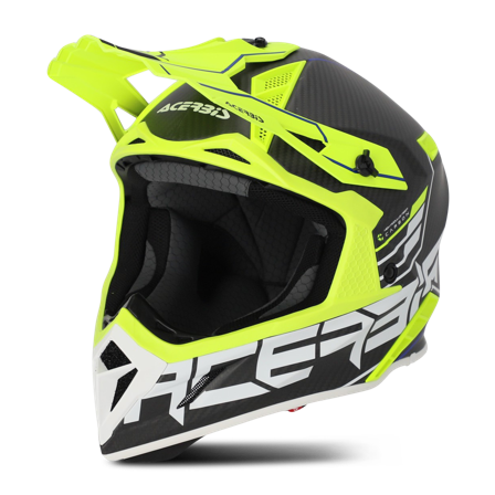 Cască Motocross Acerbis Steel Carbon Negru/Galben Fluo XS
