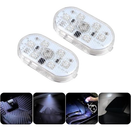 Bil LED Interiørlys, Fodrumslys til Bil Interiør Stemningslys USB Genopladelig Trådløs Touch Bil Lampe til Bagagerum Hvid