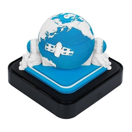 3D Taidekalenteri Muistilehtiö 2024, Time Piece Kalenteri Maa Paperiveistos Tarranote Painettu Repäistävä