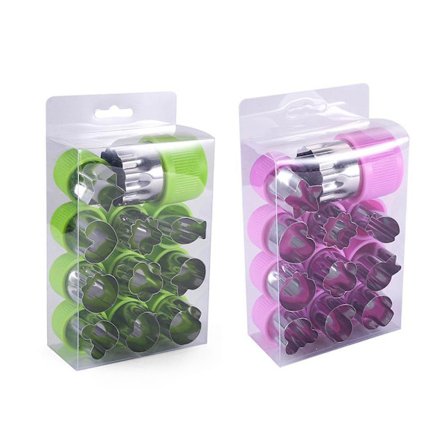 12 st/ set Form Form Tecknad Blommor Form Form Cookie Cutter Stål Kexverktyg