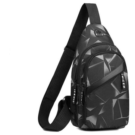 Mænd kvinder Fanny Pack Taljetaske Multi-funktion ud Headset Rejse Skulder Fritid Business Double black