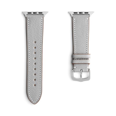 Sully läderarmband av getskinn till Apple Watch 42/44/45mm - Ljusgrå | Armband Från Yedi