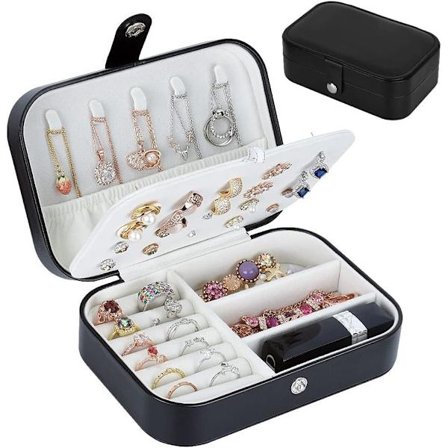 Resesmyckesorganisatörväska, smyckesförvaringslåda för armband, örhängen, ringar, halsband