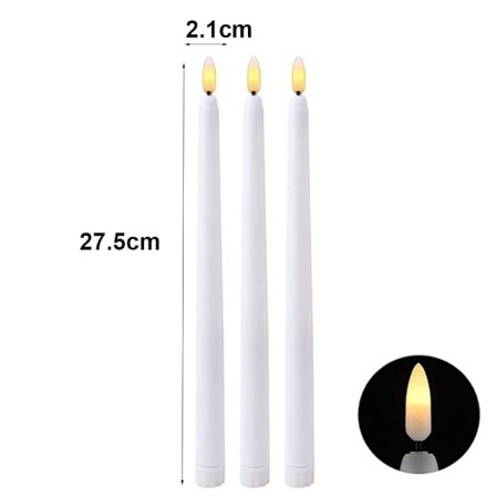 6 st Långa LED-ljus Flamfria Ljus Röda