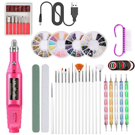 Armor Sharpener Nail Art Kit, Nagelkonstset, med 15 Borstar