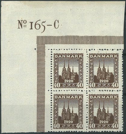 Danmark - AFA 114 postfrisk 4-blok 1920