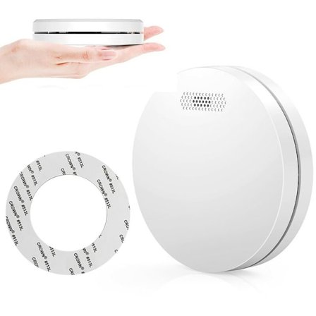 Røykvarsler med 10 års batteri EN 14604 Mini fotoelektrisk brannalarm med stillingsfunksjon Testknapp, frittstående 85 dB høy alarm for brann W