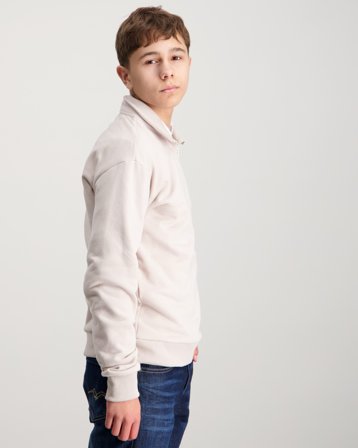 Zeke Essential Logo Tag Half Zip Beige Trøjer Dreng - Kids Brand Store