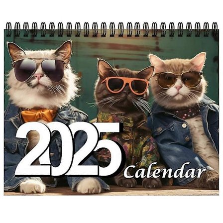 Stilig Katt Veggkalender 2025 Hengekalender Hjemmedekor Morsom Katt 12 Måneder Planleggingskalender Gave Til Katt Elskere