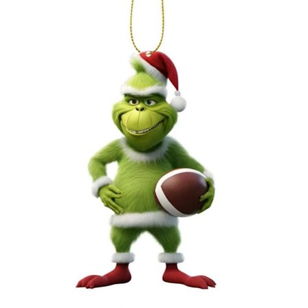 2D Jul Grinch Fotballspiller Juletrepynt Hjemmepynt