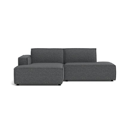 Lyon Lille Chaiselong Sofa, Venstrevendt Open End, Puente Grå/Blå, Kompakt Design - 247x160x80cm - Perfekt til Små Stuer & Lejligheder