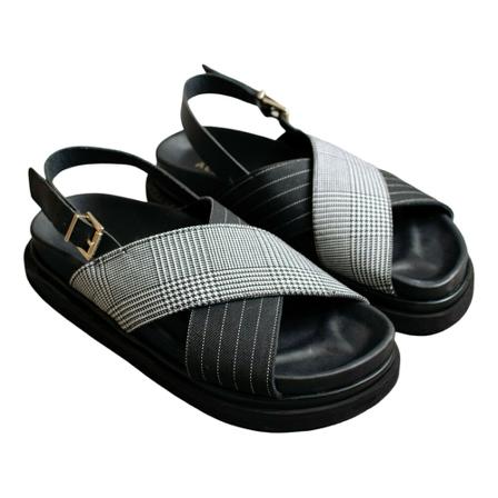 Alohas Marshmallow Check Sort, Dame Sandaler, Størrelse: 39 EU