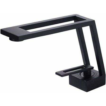 Badeværelsesarmatur, Enkeltgrebsarmatur til håndvask, Moderne håndvaskarmatur, Kreativt design Håndvaskarmaturer, Mat sort, Keramisk ventil, 