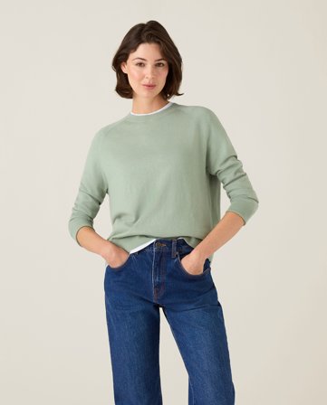 Lexington Cashmere blend raglan sweater, green