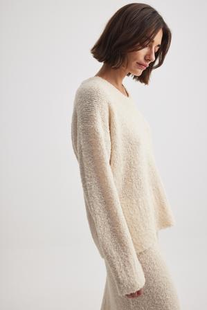 NA-KD - Strikket genser med rund hals - Sett - Beige - Small