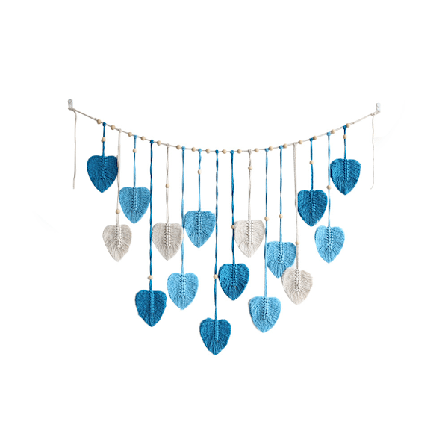 Makramee Seinävaate Boho Chic, Tyylikkäät Helmet Käsintehty Lanka Sisustus Maalaistyyliseen Tunnelmaan, Valokuvien Esittely Luonnonpuuvillalangasta 