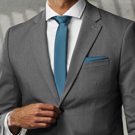 Azurblå 6 cm Basic Slips för män - Smala slipsar