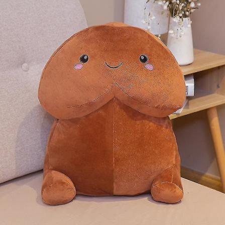 Plyschleksaker Rolig Penisplyschkudde, Kreativa Kuddeleksaker Docka 20cm Brown