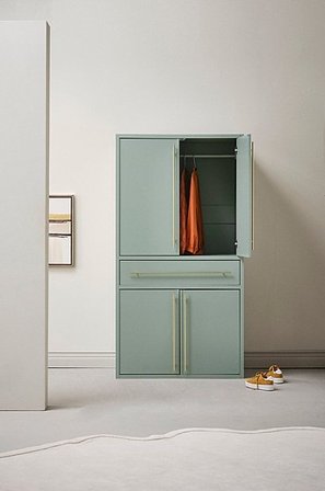 Jotex - Garderob MDF Grön/mässing KLÖVERDAL - Köp Garderober hos Jotex