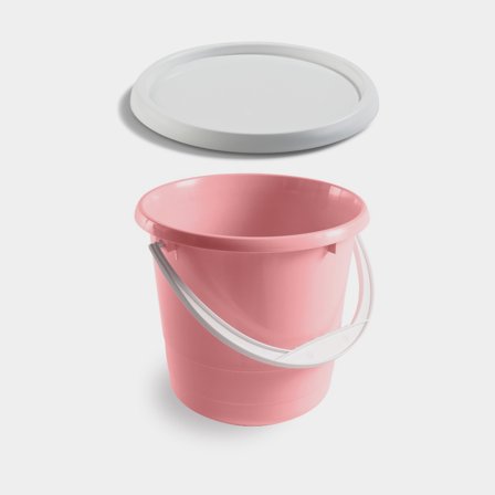 Kbelík s víkem Nordiska Plast, starorůžová, 5 litrů