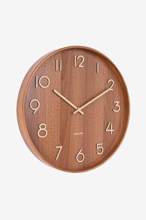 Karlsson - Veggklokke Pure medium - Brun - Veggklokker & bordklokker - Fra Homeroom