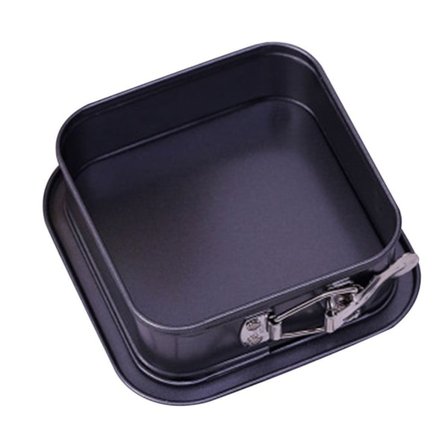 Non-stick firkantet bageplade i kulstofstål med levende bundlås kageform KLB