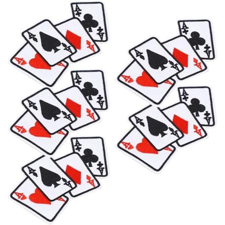 5 kpl kangastarroja, pokeriässävaatteet silitysmerkki pelikorttisovellus DIY vaatteiden koristelaastarit T-paitafarkuille