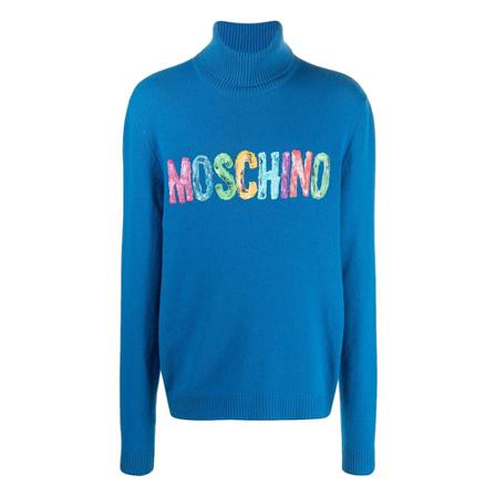 Moschino - Tröjor - Blå - Herr - Storlek: L, Herr, Storlek: L