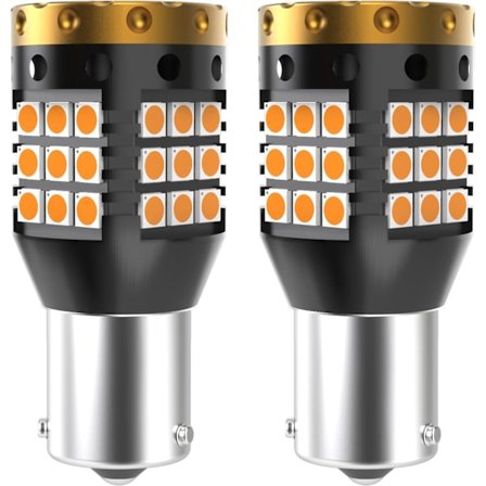 BAU15S PY21W LED-vilkkupolttimo 3700LM 3030 45 SMD Canbus Anti-ultra Flash, vilkkuvalo