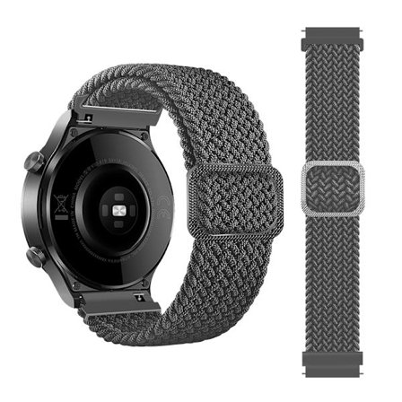 Urrem af nylon kompatibel med Huawei, Xiaomi, Garmin, Samsung 20mm Grey