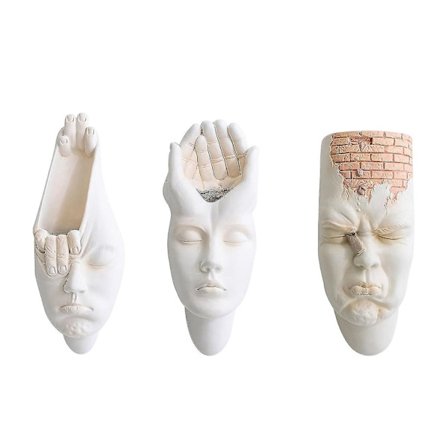 Ny Figur Blomkruka Resin Planter Nordisk Vit Abstrakt Konst Vas