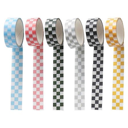 ruller med rutete washi tape dekorativ rutete washi tape scrapbooking tape DIY tape farget washi tape [BR]