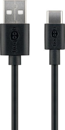 Goobay USB-C Charging and Sync Cable. Black. 1.0m Factory Sealed