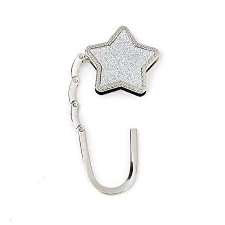 Table Stars Fällbar Plånbokshängare Handväska Hängare Fickhållare (Silver)