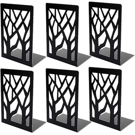 Metal Bogstøtter 3 Par Trædesign Heavy Duty Holder