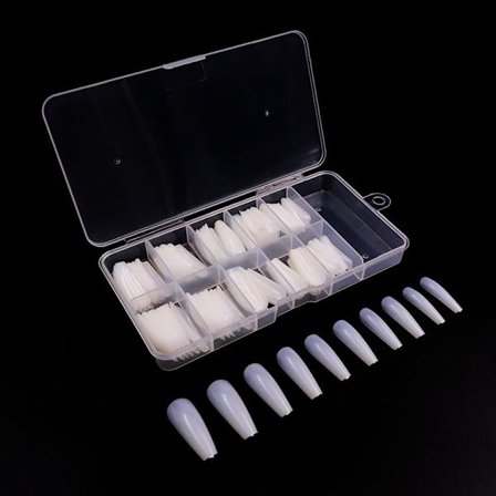 100 stk/boks falske negletips Kiste falske negler NATURAL-100STK-BOKS