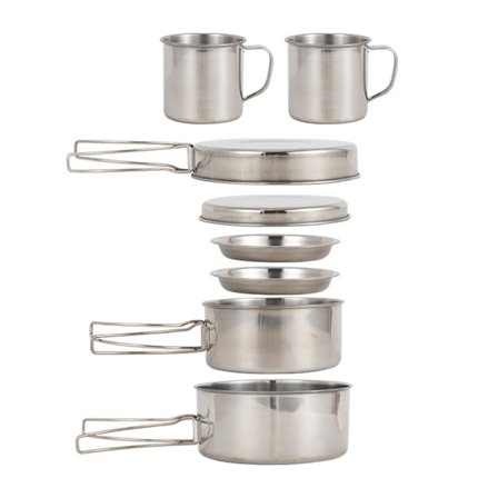 8-pak Letvægts Foldbart Kogegrej Rustfrit Stål Camping Madkasse