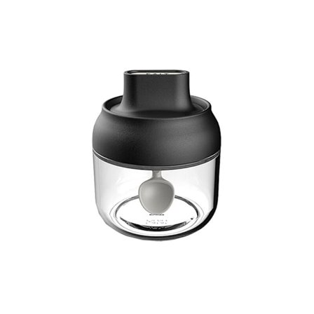 2 stk. lufttætte glas krydderi beholdere krydderi flaske salt peber krydderi opbevaringsflaske krydderi krukker potte med ske - sort