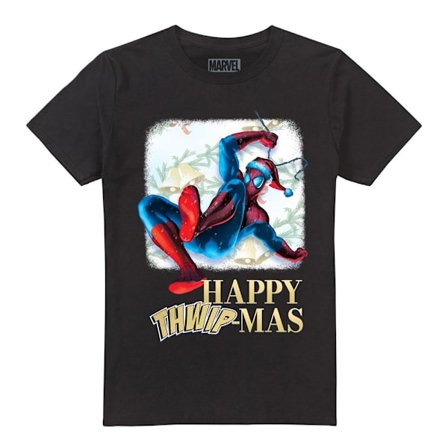 Spider-Man Unisex Vuxen Glad Thwipmas Jul Fönster T-shirt