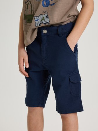 Gewebte Cargoshorts - 98 - kinderbekleidung - blue - Polarn O. Pyret