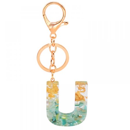Dame nøkkelring med stor bokstav, bokstav nøkkelring, nøkkelring sjarm, veske sjarm