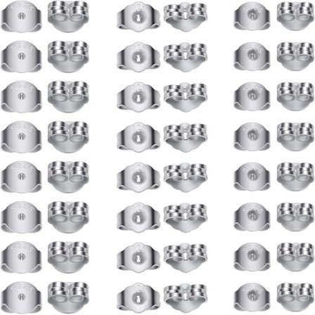 30 par 925 Sterling Sølv Øreringe Stoppere Ørestikker Låse 3 Størrelser Sommerfugl Øreringe Stoppere til Smykker