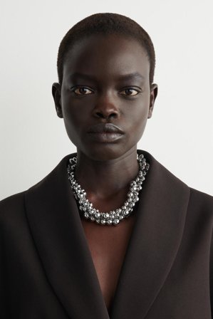 COS Women's Chunky Cluster Necklace in Silver