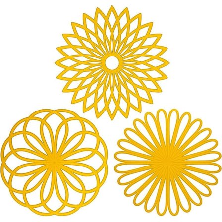 Silikonunderlägg - Underlägg - Köksunderlägg för Grytor / Varma Rätter Isolerat Tekannaunderlägg Flexibelt Hållbart Halksäkert Stora Underlägg 3-pack 